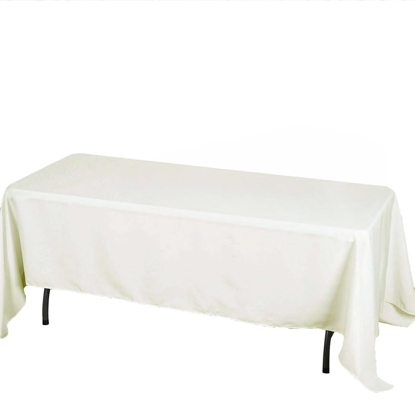 Fire Retardant Premium Polyester 72"x120" Rectangular Tablecloth Ivory - High-Performance Table Cover
