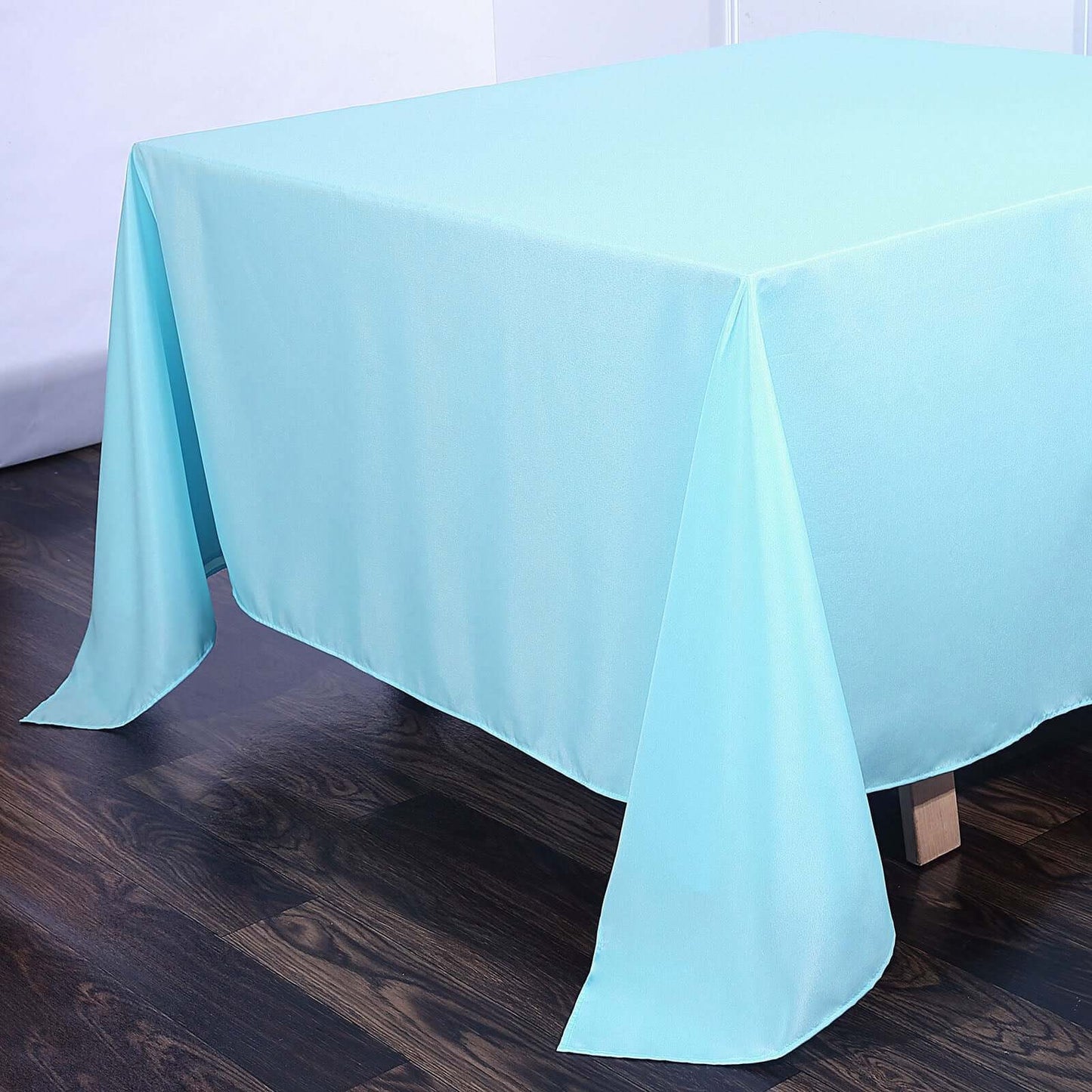 Polyester Square 90"x90" Tablecloth Light Blue - Wrinkle-Resistant & Durable Table Cover