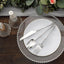 24-Pack Plastic Utensil Set with Roman Column Handle Silver - Disposable Silverware