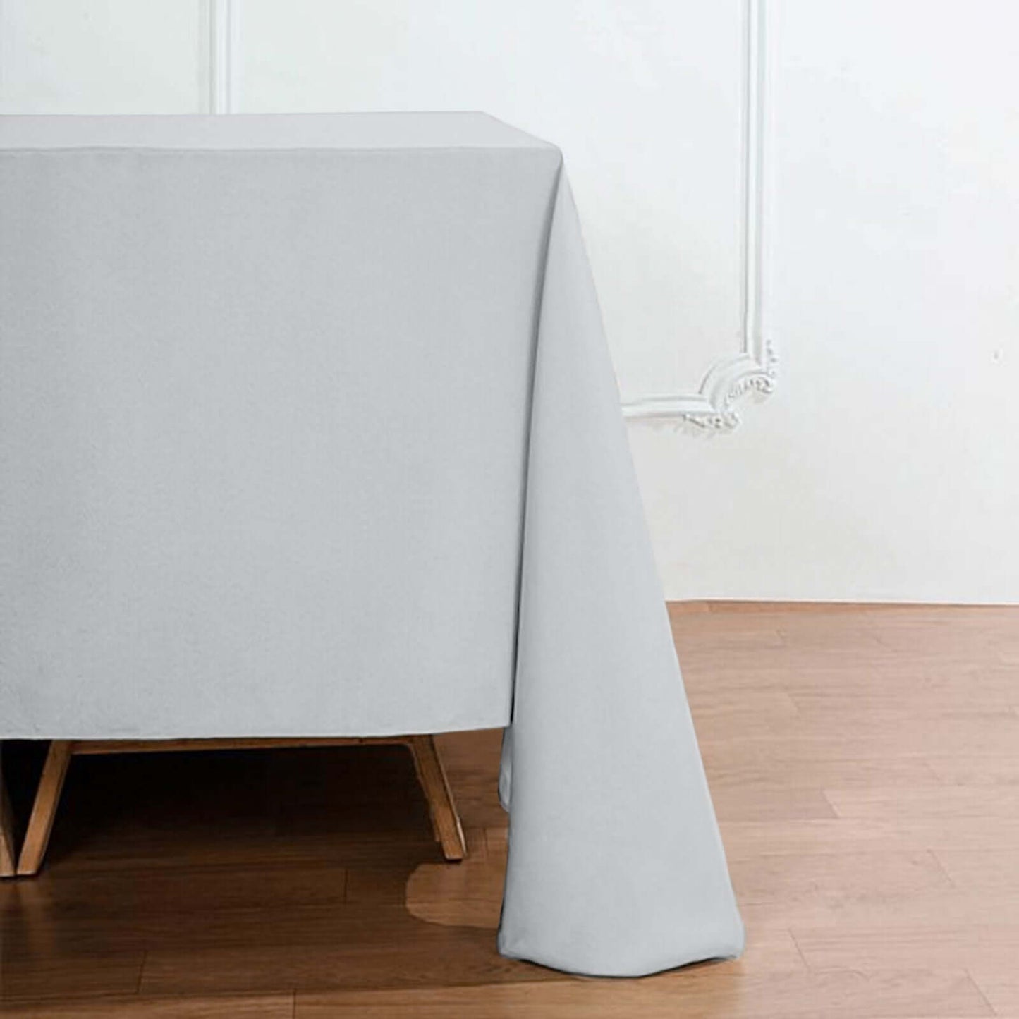 Polyester Square 90"x90" Tablecloth Silver - Wrinkle-Resistant & Durable Table Cover