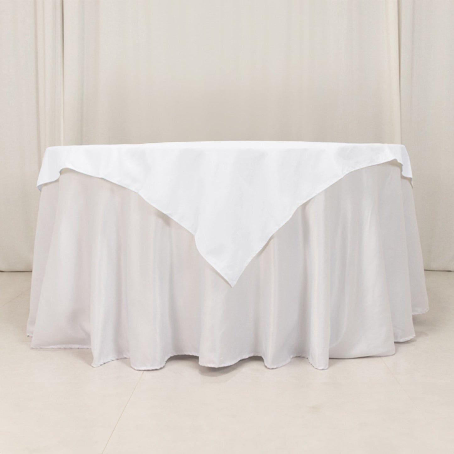 Cotton Blend 54"x54" Table Overlay Square Tablecloth White - Wrinkle-Resistant Table Topper