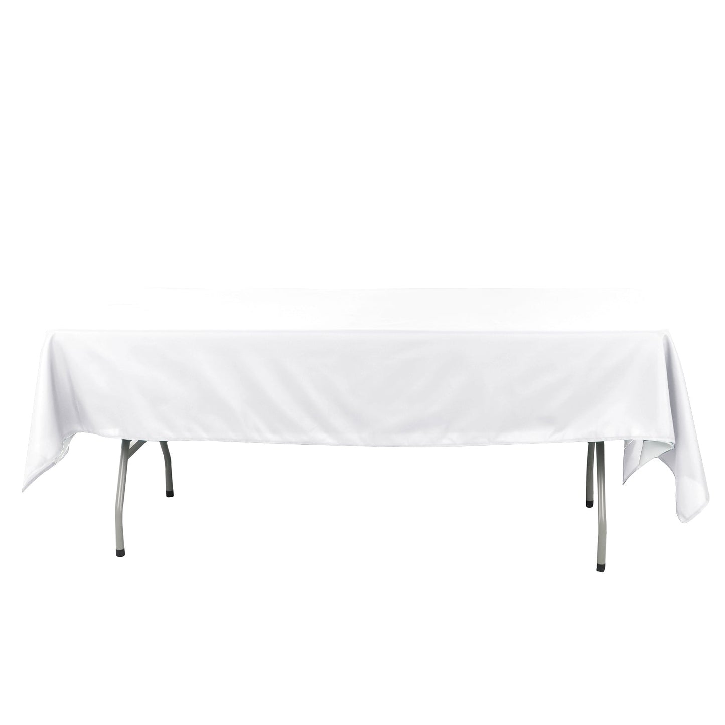 Cotton Blend 60"x102" Rectangle Tablecloth White - Wrinkle-Resistant Table Cover