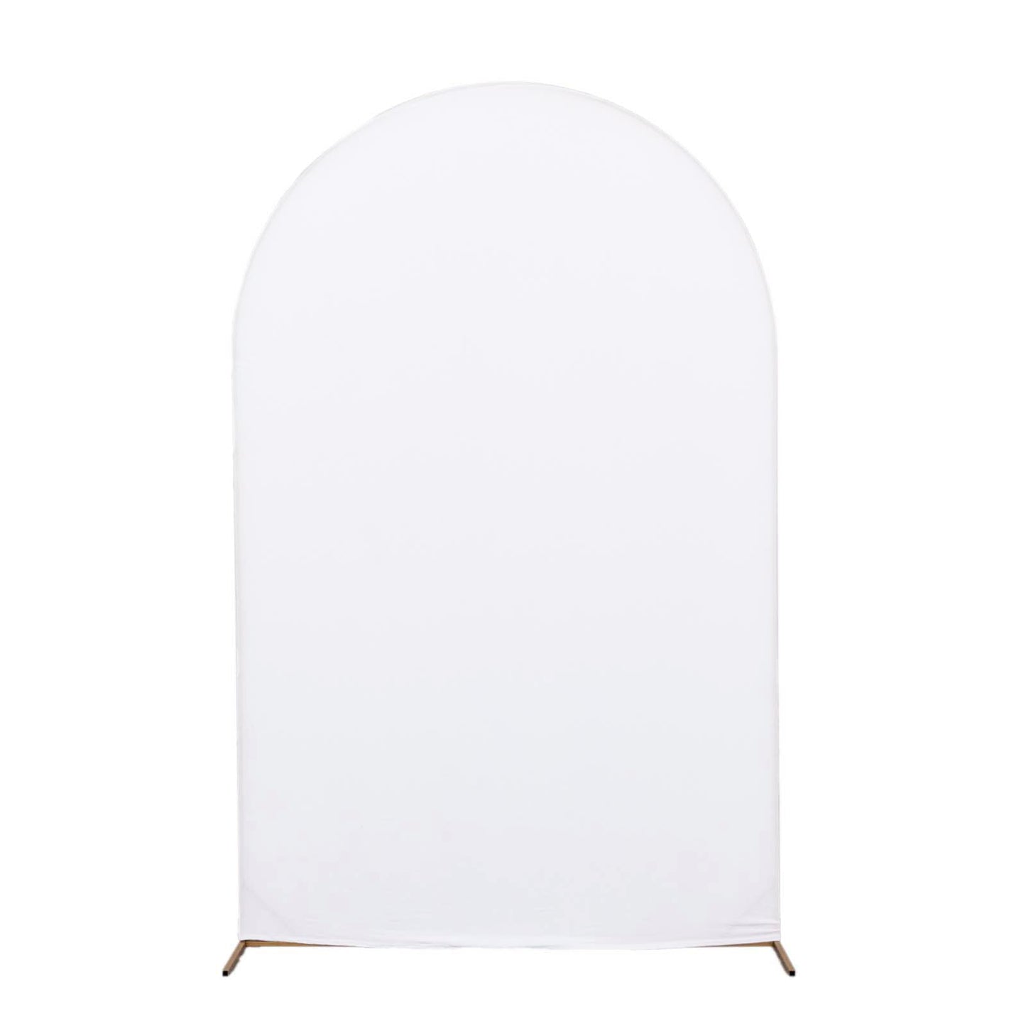 8ft Matte White Spandex Fitted Wedding Arch Cover For Round Top Chiara Backdrop Stand