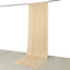 Beige 4-Way Stretch Spandex Event Curtain Drapes, Wrinkle Free Backdrop Event Panel with Rod Pockets - 5ftx14ft