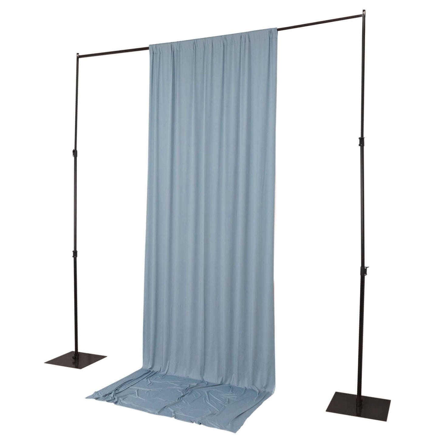 Dusty Blue 4-Way Stretch Spandex Event Curtain Drapes, Wrinkle Free Backdrop Event Panel with Rod Pockets - 5ftx12ft
