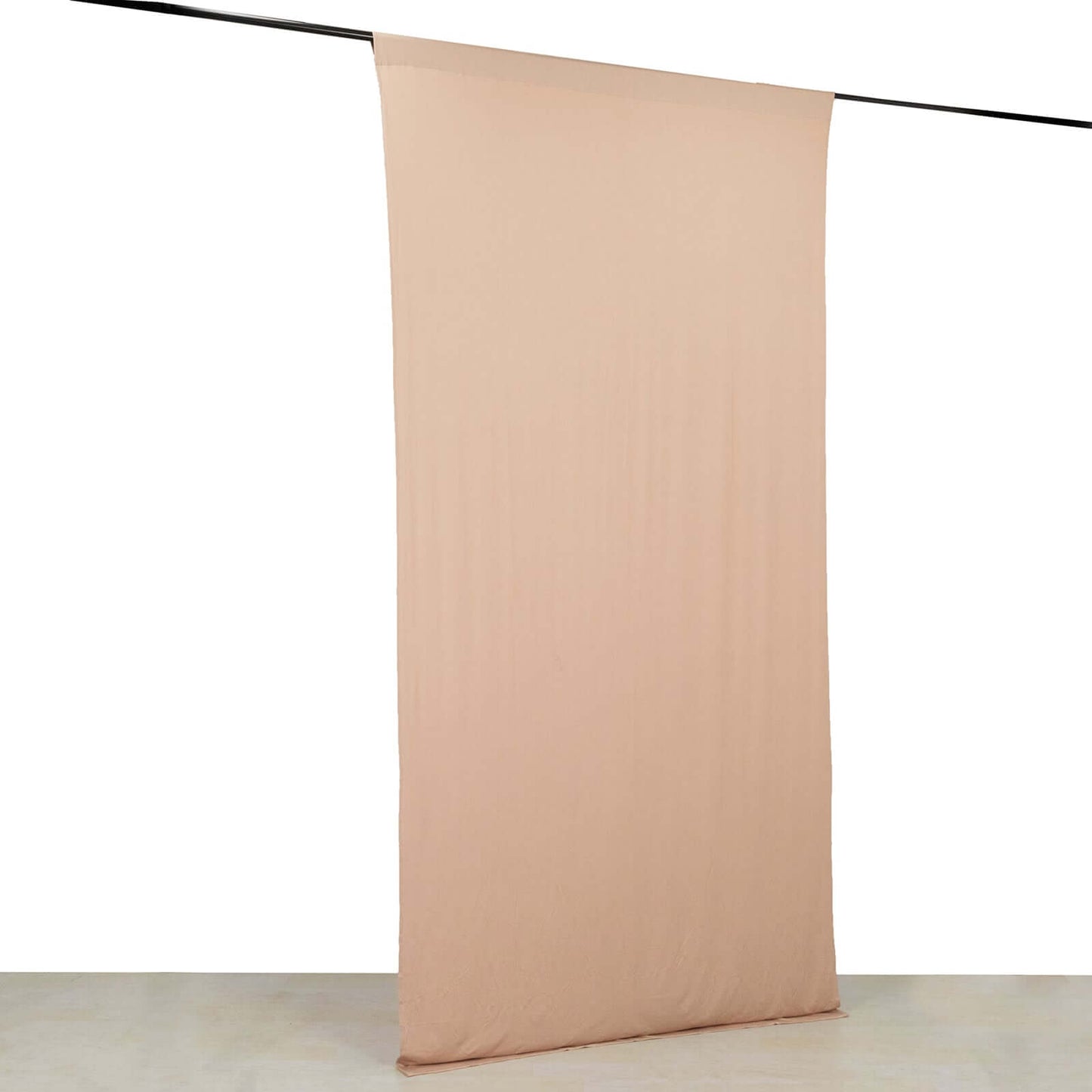 Nude 4-Way Stretch Spandex Event Curtain Drapes, Wrinkle Free Backdrop Event Panel with Rod Pockets - 5ftx10ft