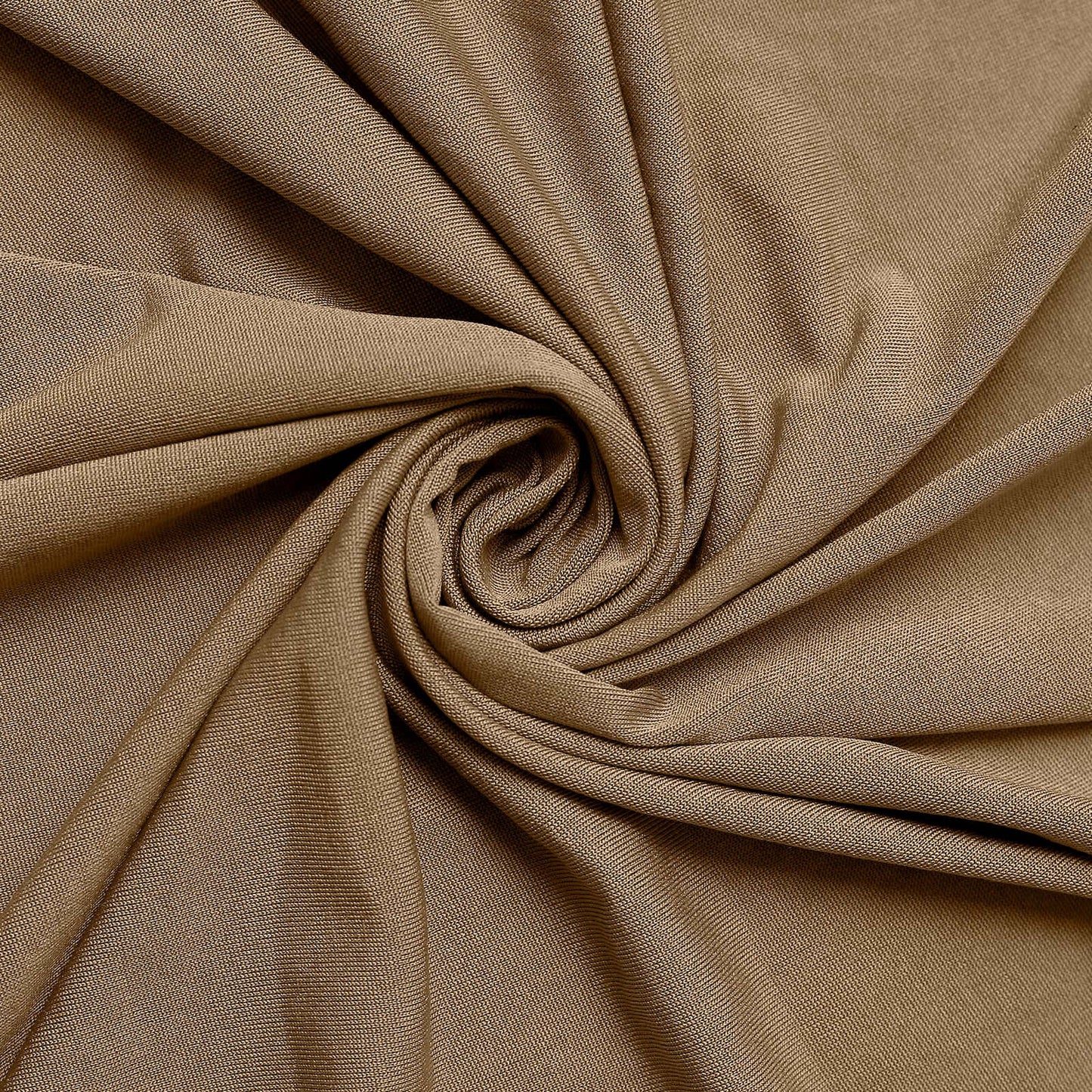 Taupe 4-Way Stretch Spandex Event Curtain Drapes, Wrinkle Free Backdrop Event Panel with Rod Pockets - 5ftx14ft