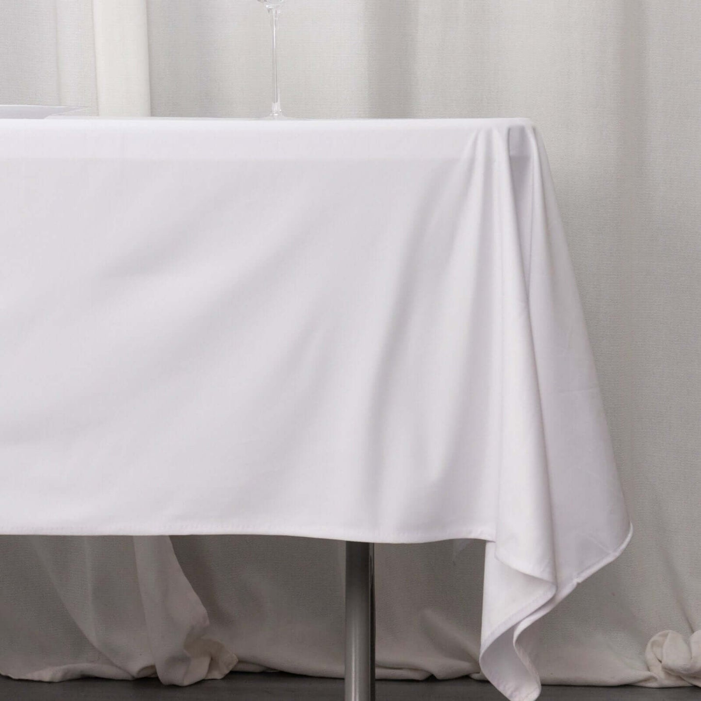 Scuba Rectangular 60"x102" Tablecloth White - Wrinkle Free & Stain Resistant Table Cover for Weddings and Banquets