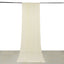 Ivory 4-Way Stretch Spandex Event Curtain Drapes, Wrinkle Free Backdrop Event Panel with Rod Pockets - 5ftx16ft