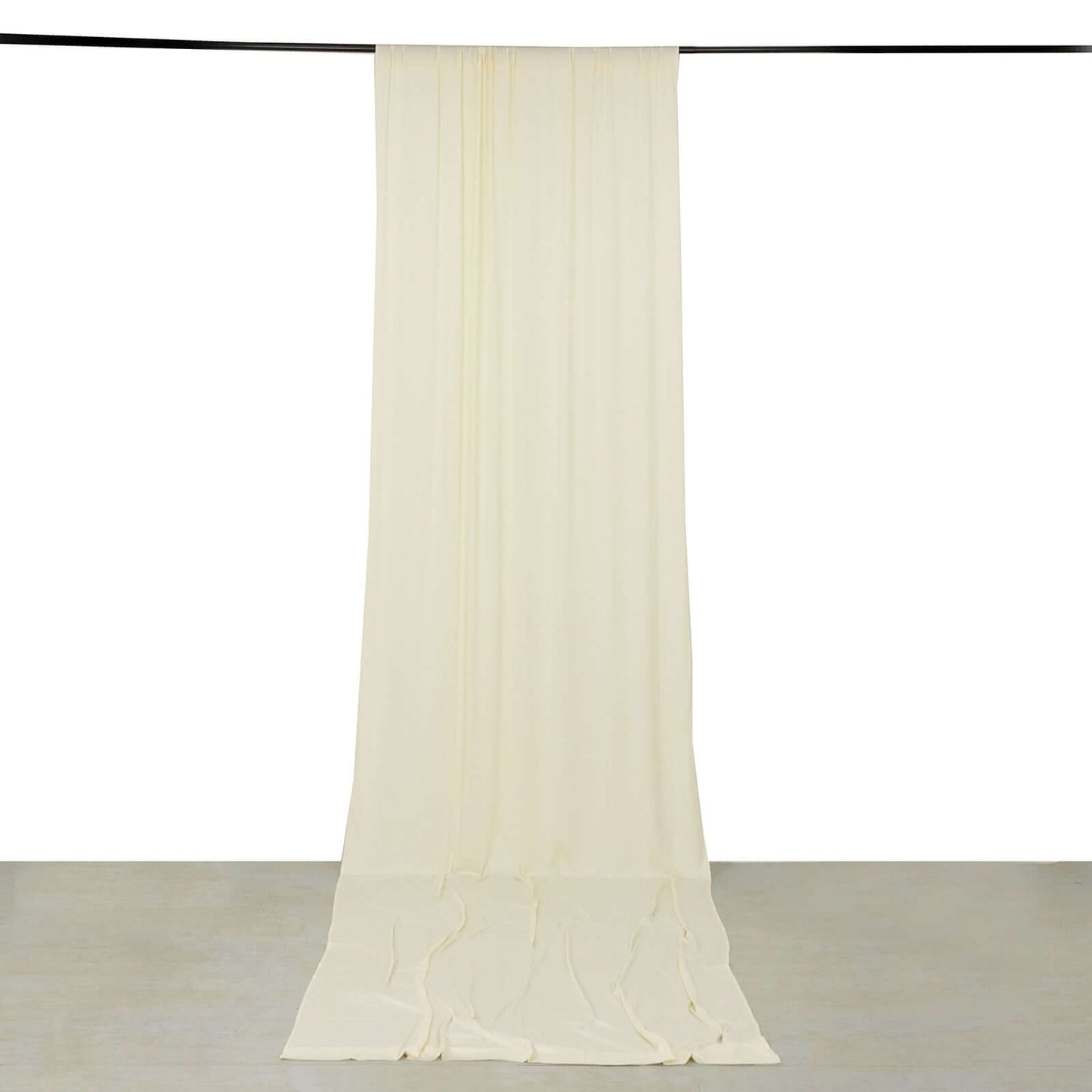 Ivory 4-Way Stretch Spandex Event Curtain Drapes, Wrinkle Free Backdrop Event Panel with Rod Pockets - 5ftx16ft