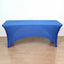 Stretch Spandex 96"x30" Rectangle Table Cover Royal Blue with Curved Open Back Design Tailored Professional Look