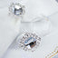 6 Pack 2" Silver Metal Clear Crystal Rhinestone Napkin Rings, Diamond Bling Napkin Holders