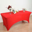 Stretch Spandex 96"x30" Rectangle Table Cover Red with Curved Open Back Design Tailored Professional Look