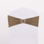 5 Pack Stretch Spandex Chair Sashes Taupe - Reusable Chair Bands with Silver Diamond Ring Slide Buckle 5"x14"