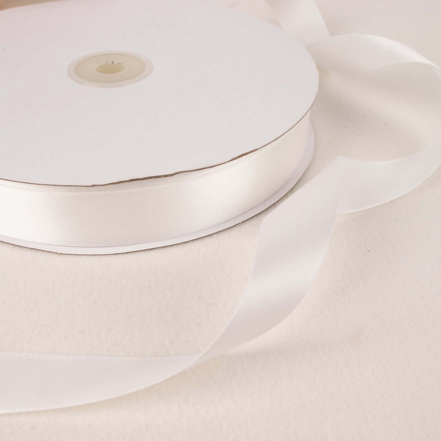 100 Yards 7/8" White Single Face Decorative Satin Ribbon