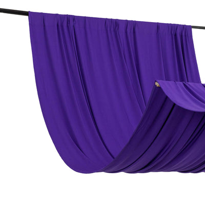 Purple 4-Way Stretch Spandex Event Curtain Drapes Wrinkle Free Backdrop Event Panel with Rod Pockets - 5ftx10ft