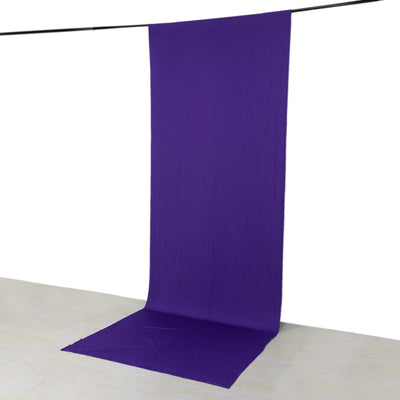 Purple 4-Way Stretch Spandex Event Curtain Drapes Wrinkle Free Backdrop Event Panel with Rod Pockets - 5ftx14ft