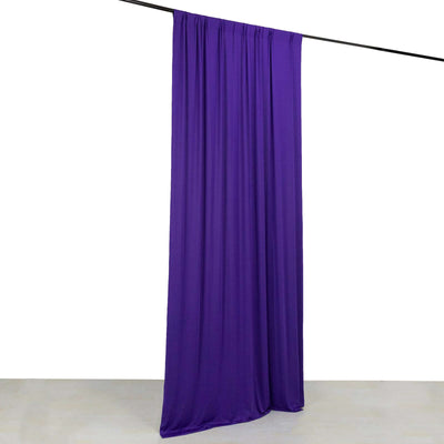 Purple 4-Way Stretch Spandex Event Curtain Drapes Wrinkle Free Backdrop Event Panel with Rod Pockets - 5ftx10ft