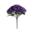 12" Purple Artificial Velvet-Like Fabric Rose Flower Bouquet Bush
