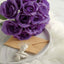 12" Purple Artificial Velvet-Like Fabric Rose Flower Bouquet Bush