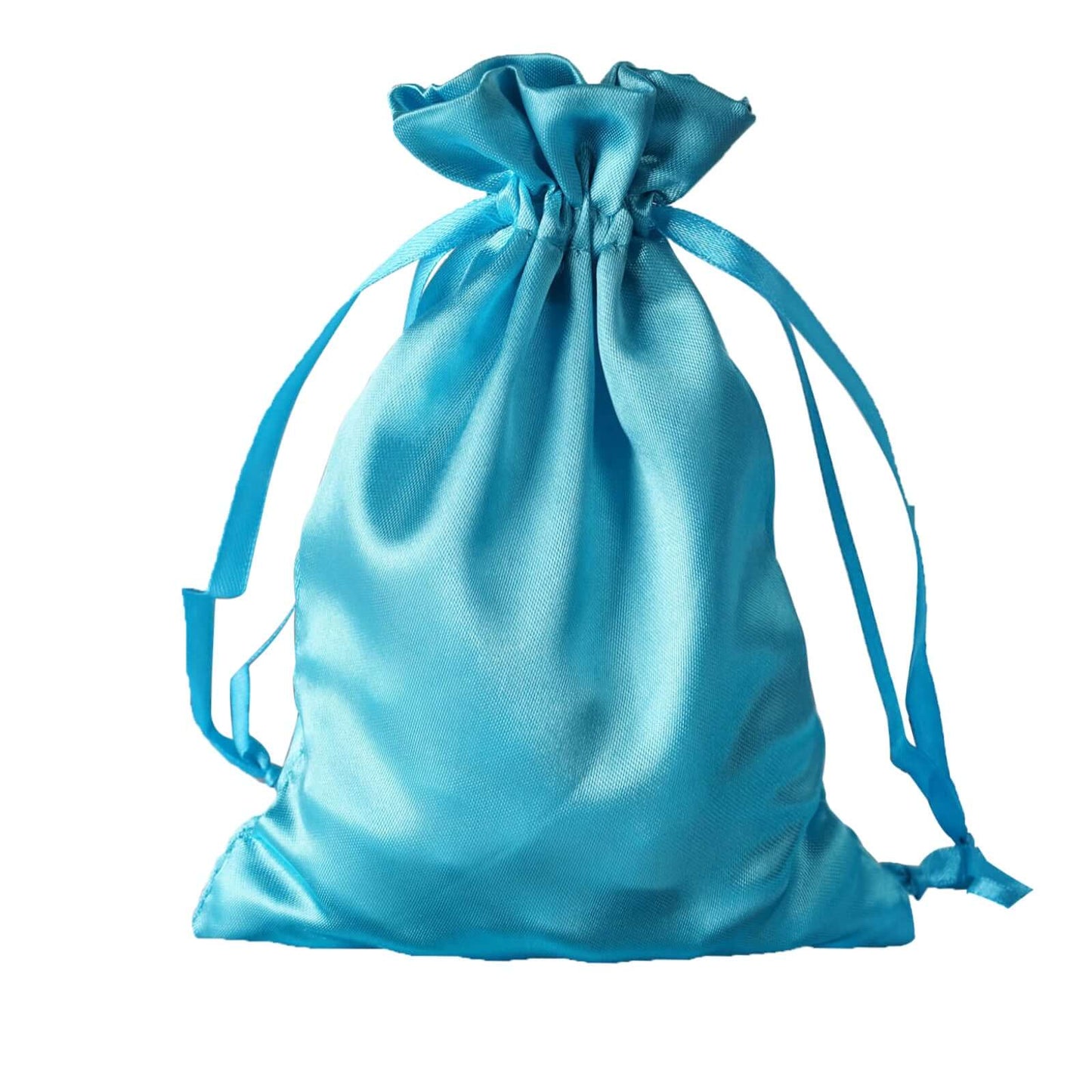 12 Pack 5"x7" Turquoise Satin Drawstring Wedding Party Favor Gift Bags