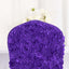 Satin Rosette Chair Cover for Banquet Chairs Purple - Stretch Fitted Slip-On Slipcover