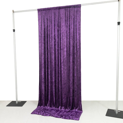 Purple Crushed Velvet Backdrop Curtain â€“ 5ft x 10ft Event Drape with Rod Pocket Privacy Panel for Photo Booths &