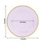 10 Pack Purple Economy Plastic Charger Plates With Gold Rim, 12" Round Transparent Dinner Chargers Event Tabletop Decor