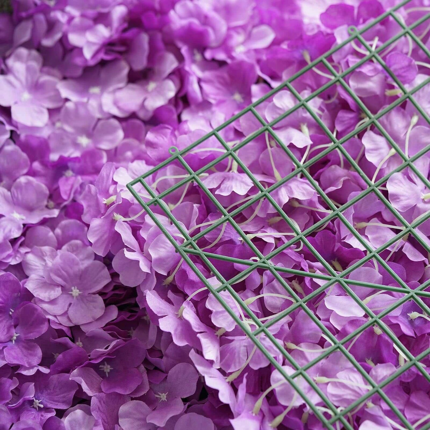 11 Sq ft. Purple UV Protected Hydrangea Flower Wall Mat Backdrop - 4 Artificial Panels