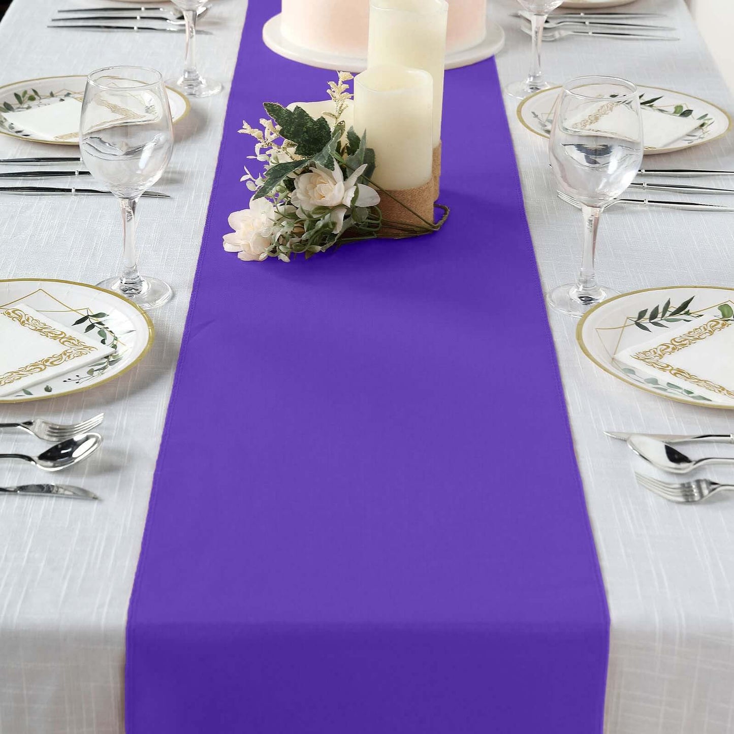 Polyester 12"x108" Table Runner Purple - Durable & Wrinkle-Resistant Table Decor