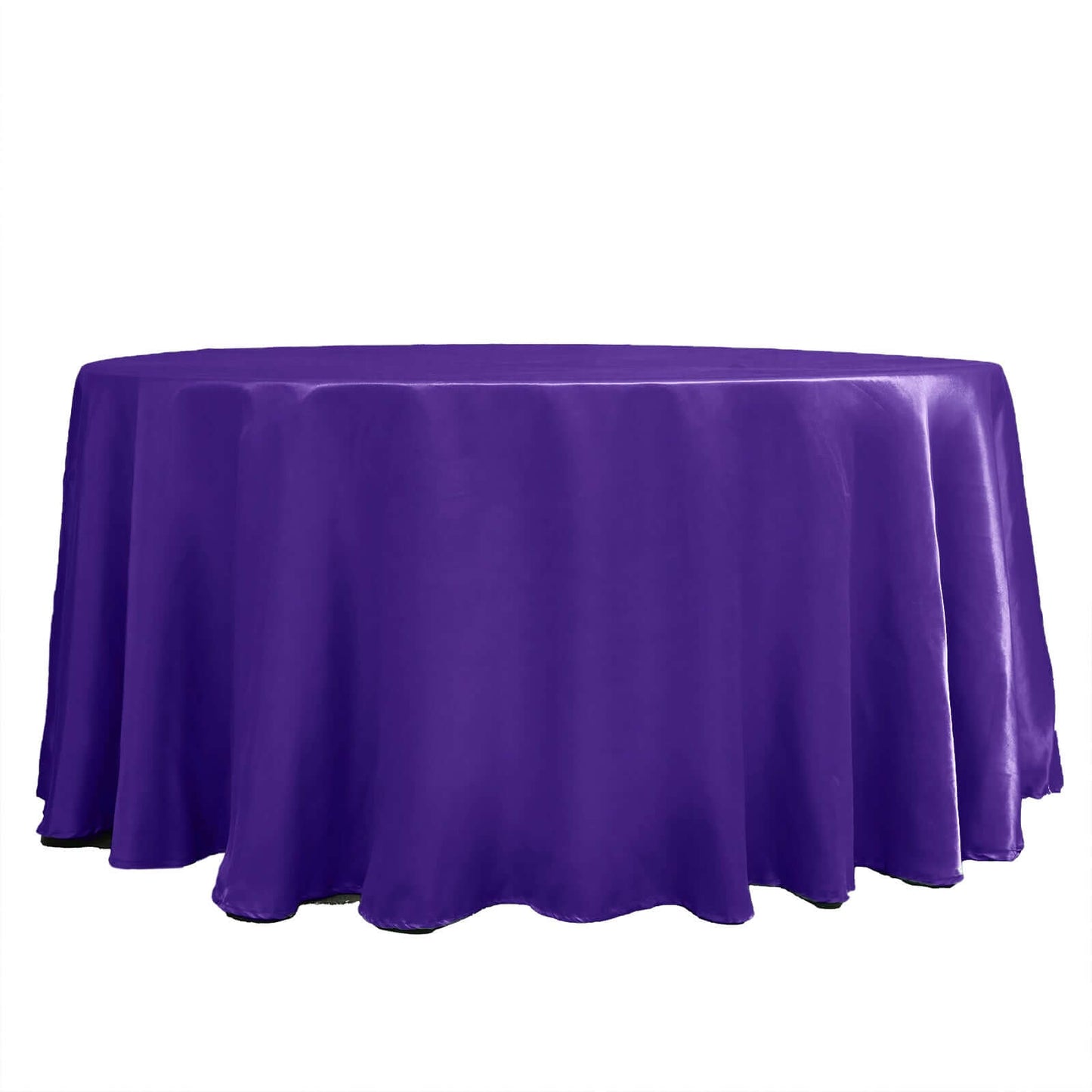Satin 120" Round Tablecloth Purple - Stylish Seamless Table Cover