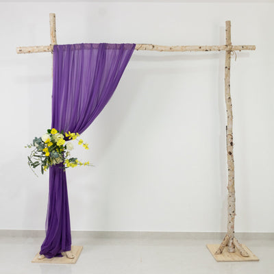 Purple Sheer Backdrop Drape â€“ 5ft x 14ft Wedding Arch & Ceiling Decor Panel Wrinkle Free with Soft Shimmer - Backdrops