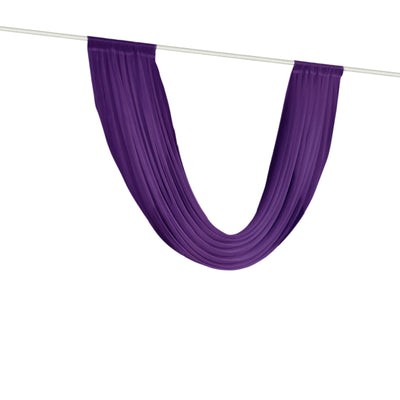 Purple Sheer Chiffon Valance Curtain 4ft x 6ft â€“ Wedding Arch Drape with Rod Pocket Voile Backdrop Panel - Backdrops