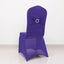Spandex Chair Cover with Silver Rhinestone Buckled Sash Band Purple - Stretch Fitted Slipcover