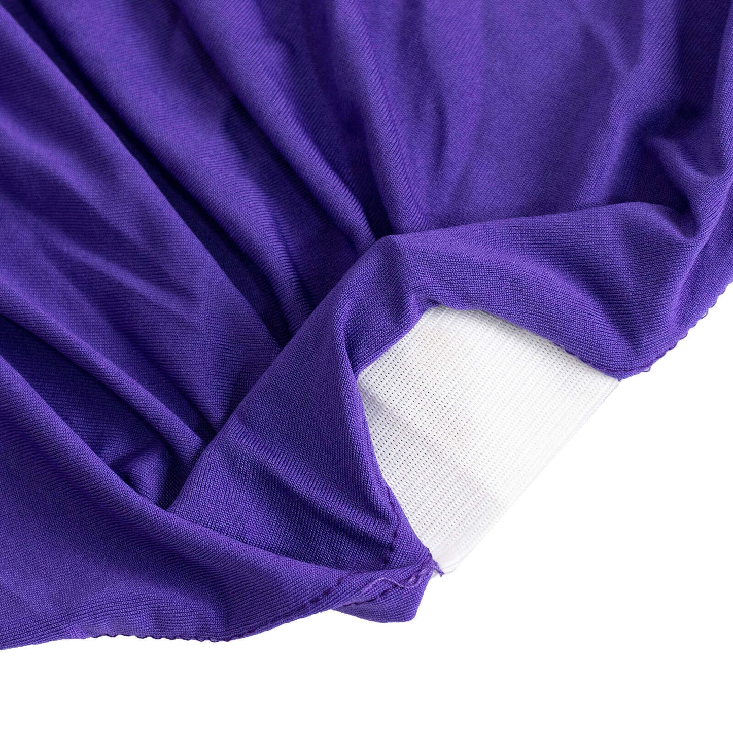 Spandex Chair Cover with Silver Rhinestone Buckled Sash Band Purple - Stretch Fitted Slipcover