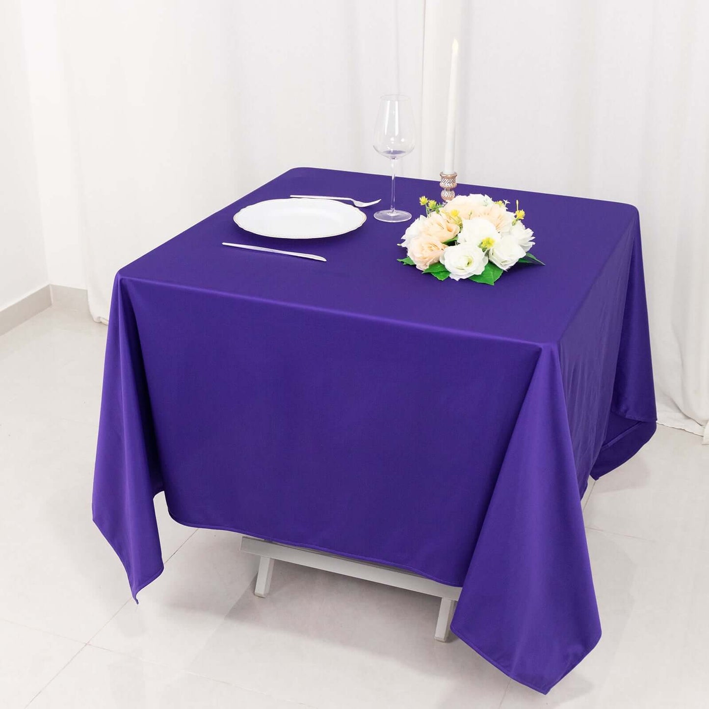 Scuba Square 70"x70" Tablecloth Purple - Wrinkle Free & Stain Resistant Table Cover