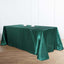 Satin Rectangular 90"x156" Tablecloth Hunter Emerald Green - Seamless Table Cover