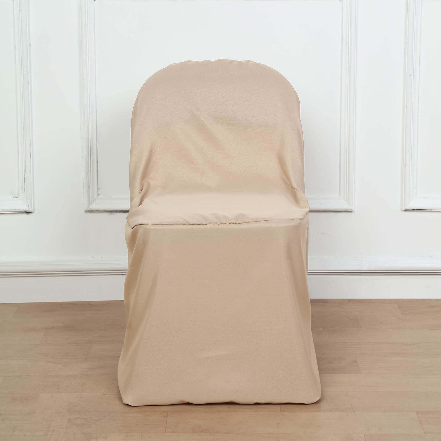 Polyester Slip On Folding Chair Covers Nude - Stain-Resistant Reusable Durable Fabric