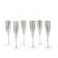 6-Pack Plastic Champagne Flutes in Silver - Classy Disposable Champagne Glasses for Toasting & Cocktail Parties 5oz