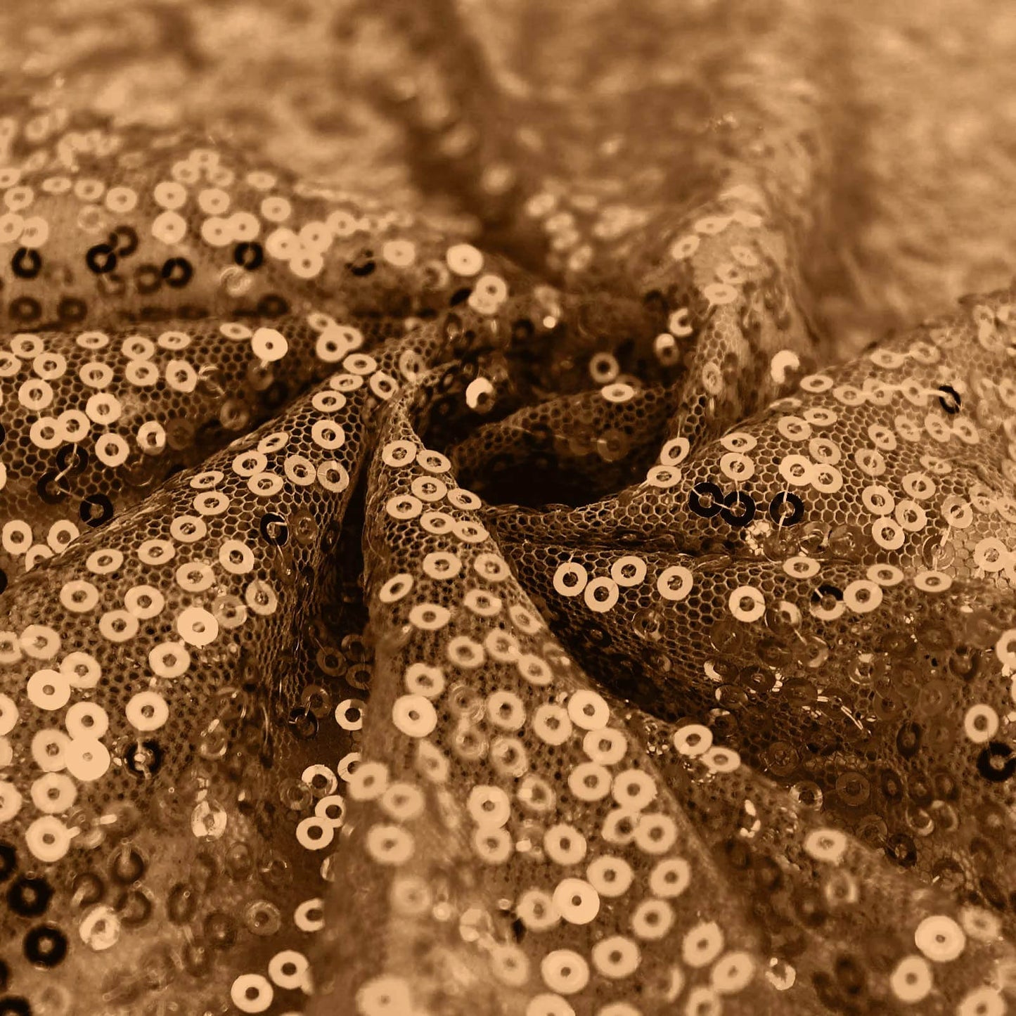 Sequin 120" Round Tablecloth Gold - Seamless Glittering Design for Sophisticated Events