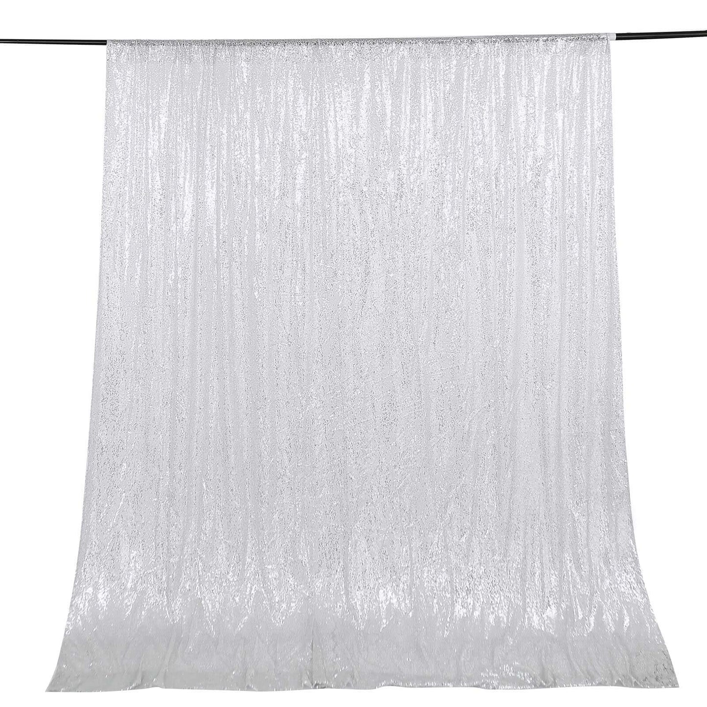 8ftx8ft Silver Sequin Event Curtain Drapes, Backdrop Event Panel