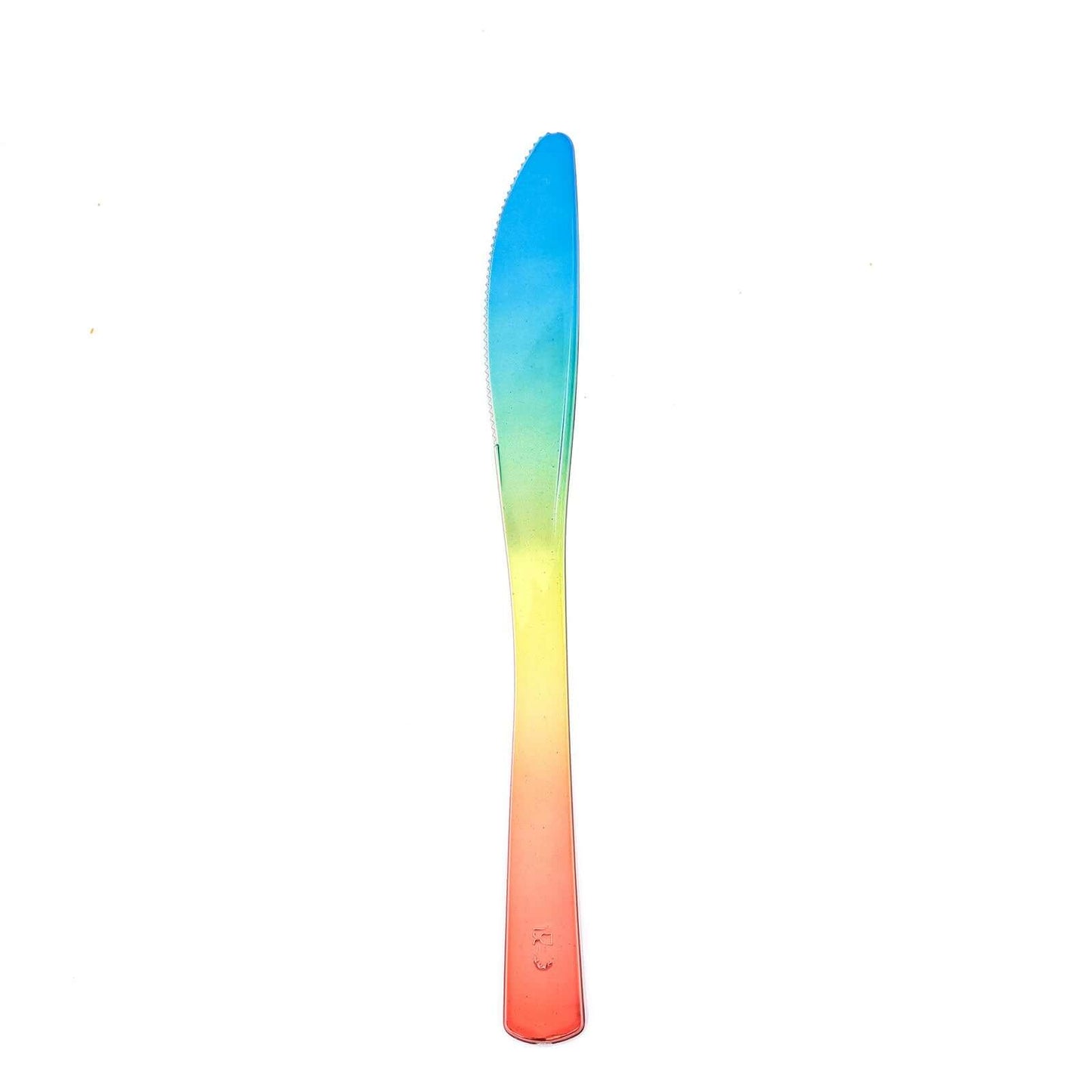 24 Pack - 8" Rainbow Ombre Design Heavy Duty Plastic Knives
