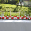 6 Pack Red Ivory Silk Rose Flower Panel Table Runner, Artificial Floral Arrangements Wedding Table Centerpiece - 20"x8"
