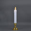 Set of 6 LED Window Candles Flickering White - Battery Operated Taper Candles with Gold Holders 10"