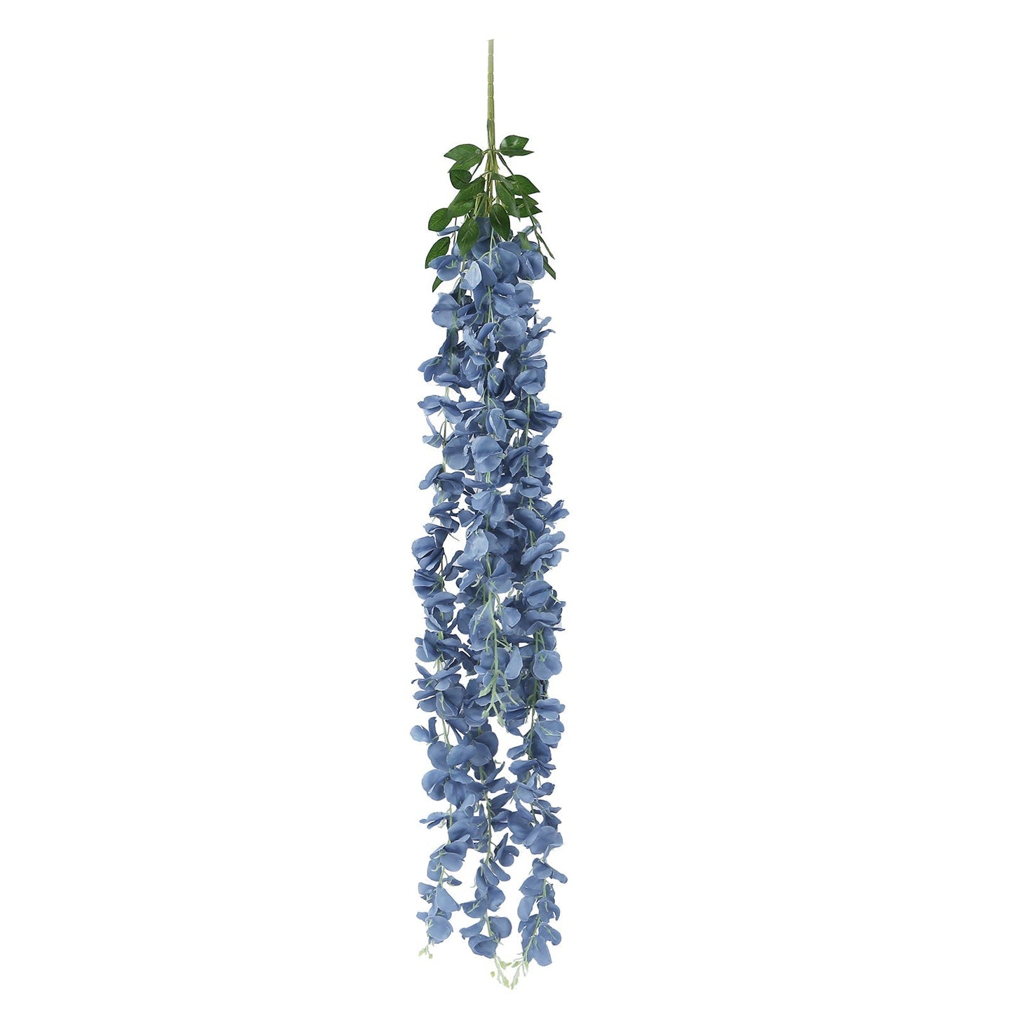 42" Silk Hanging Wisteria Flower Garland Vines in Dusty Blue, Elaborated 5 Full Strands in 1 Bush