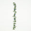 6ft Artificial Eucalyptus Garland with Royal Blue/Light Blue Silk Roses â€“ Faux Greenery Vine