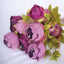 2 Pack 19" Purple Artificial Peony Flower Wedding Bouquets, Faux Silk Flower Arrangements