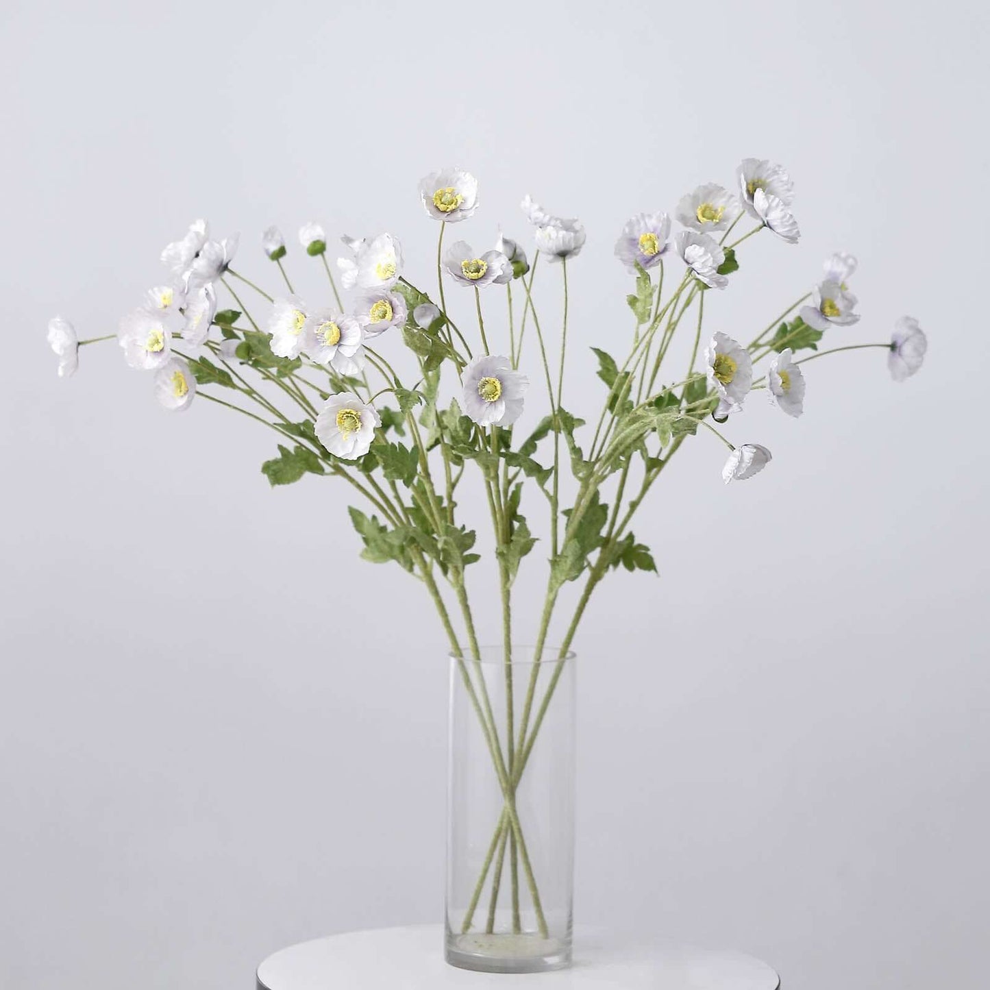 2 Stems 33" Lavender Lilac Artificial Poppy Silk Flowers, Faux Poppies Bouquet Centerpiece Decor