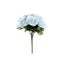 12" Ice Blue Artificial Velvet-Like Fabric Rose Flower Bouquet Bush