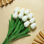 10 Stems 13" White Real Touch Artificial Foam Tulip Flower Bouquets
